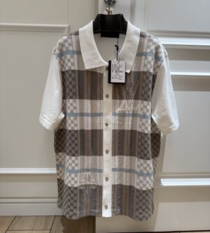 루이비통 그래픽 자카드 니트 반팔 셔츠 1AJTVO