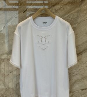 에르메스 자수 장식 맥시 티셔츠 H5H4625DC6L34