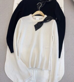 디올 크롭 니트 스웨터 에크루 624S05A3F35