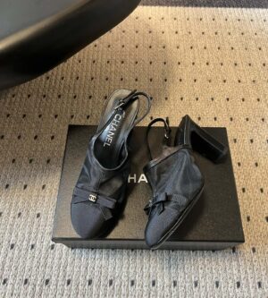 샤넬 26P 메시 슬링백 샌들 힐 리본 CC 하이힐  G47021