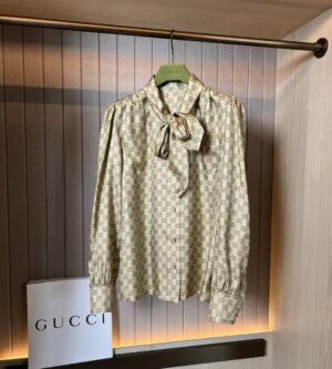 구찌 프린트 실크 트윌 셔츠 ‎860513