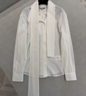 샤넬 26SS CC 로고 실크 셔츠 블라우스 P81290