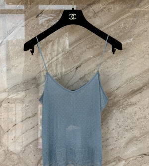 샤넬 26P CC로고 탑 브이넥 나시 니트 P81400