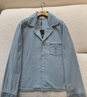 생로랑 블루 그레이 빈티지 데님 셔츠 871165