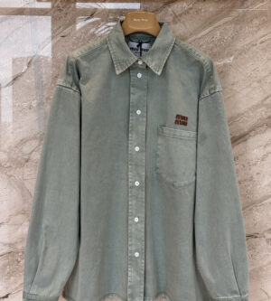 미우미우 위싱 개버딘 셔츠 MK2018