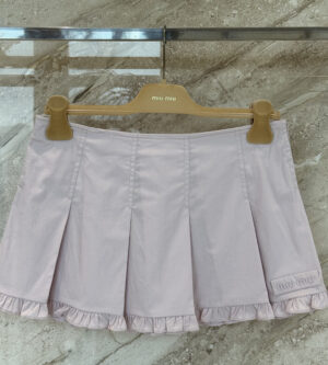 미우미우 플리츠 포플린 미니스커트 MG2689