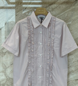 미우미우 포플린 반팔 셔츠 MK2044