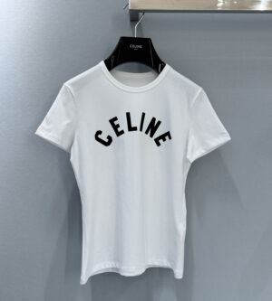 셀린느 리브드 코튼 저지 티셔츠 RX0SU3O24