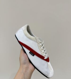 셀린느 그로그랭 벨벳 스웨이드 고트스킨 램스킨 플랫 스니커즈 366647037C