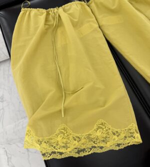 생로랑 코튼 실크 레이스 하프 슬립 스커트 856886