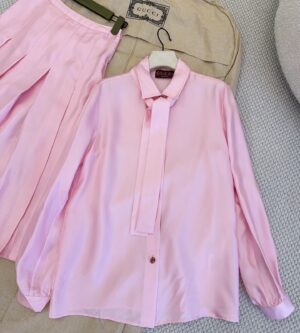 구찌 실크 트윌 셔츠 보우 864505