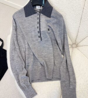 셀린느 파인 캐시미어 실크 폴로 니트 RX0FD0W27