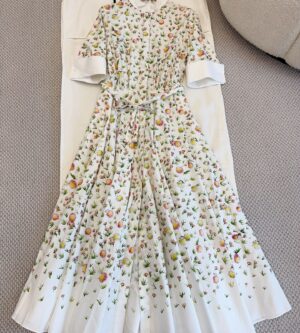 디올 데이지 가든 모티브 벨트 미디 셔츠 원피스 621R02A3C53