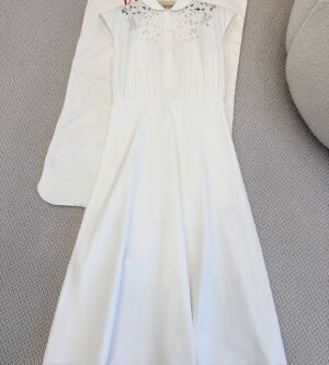 발렌티노 자수 캡 소매 미디 원피스 8B3VAJR59VN