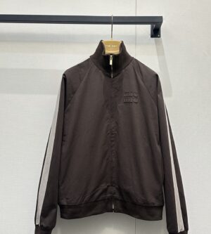 미우미우 워시드 트윌 블루종 자켓 ML1466