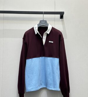 프라다 긴팔 코튼 플리스 폴로셔츠 134726